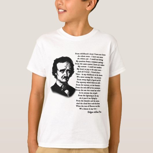 T-shirt Poème d'Edgar Allan Poe SEUL (Devant)