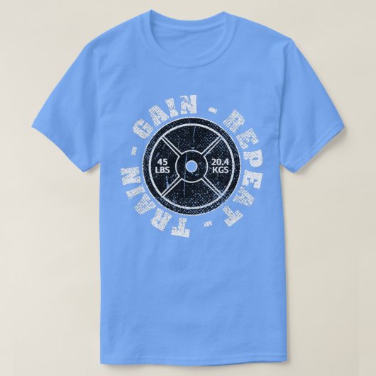 T-shirt Poids 45 lb Plaque Poids pluie Gain Répétition (Design devant)