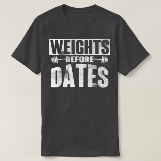 T-shirt Poids avant Dates levage cardio exercice Peser (Design devant)