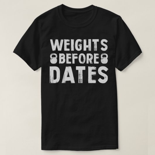 T-shirt Poids avant Dates levage cardio exercice Peser (Design devant)