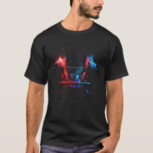 T-shirt Poids Banc Gymnase Flames Fitness Poids Lifter Wor