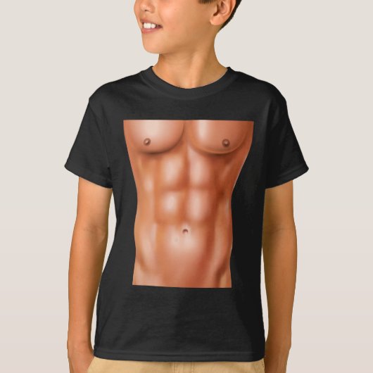 T-shirt Poids de la musculation de la musculation six pack (Devant)