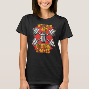 T-shirt Poids de levage Protéine Shakes Drôle Gym P