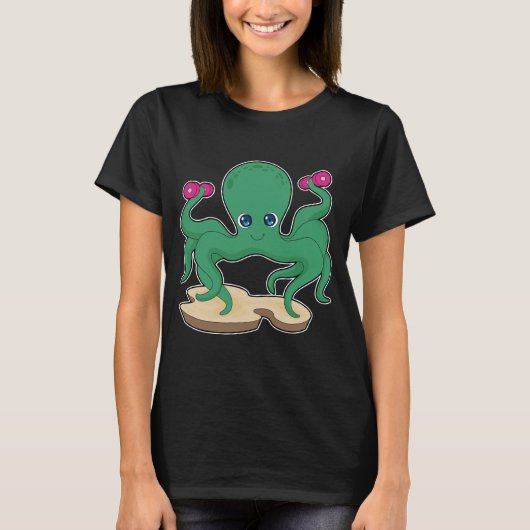 T-shirt Poids de musculation en forme de poulpe (Devant)
