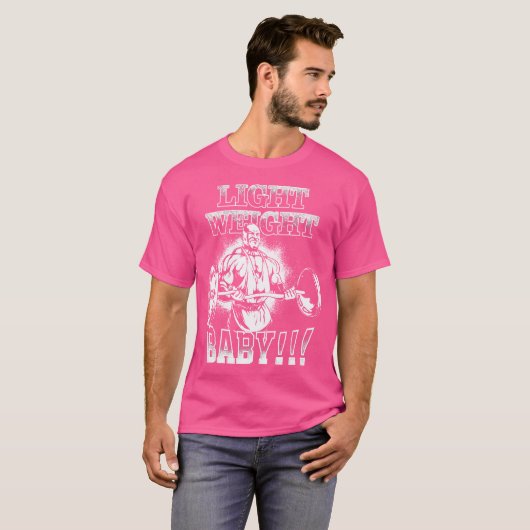 T-shirt Poids léger Barbell Bicep Curl Gym Motivation (Devant entier)