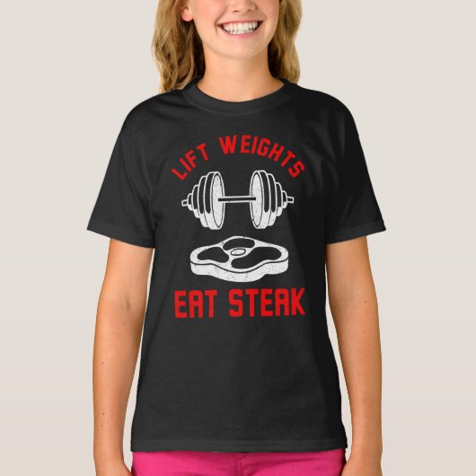T-shirt Poids Lift Manger Steak (Devant)