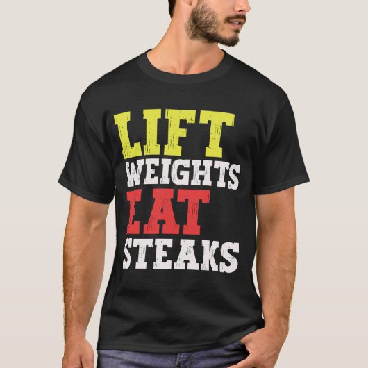 T-shirt Poids Lift Manger Steaks Carnivore Poids Gy (Devant)