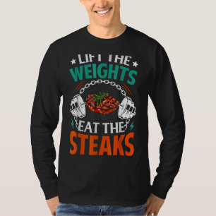 T-shirt Poids Lift Manger Steaks Viande Manger Carnivore L