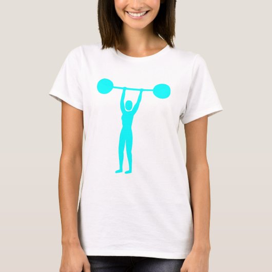T-shirt Poids Lifting 02 - Cyan (Devant)