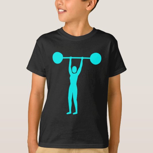 T-shirt Poids Lifting 02 - Cyan (Devant)