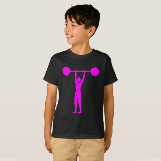 T-shirt Poids Lifting 02 - Magenta (Devant entier)