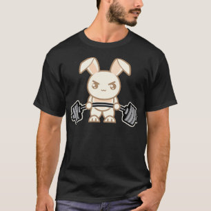 T-shirt Poids Lifting Bunny Cartoon - Joli entraînement An