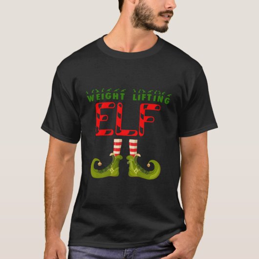 T-shirt Poids Lifting Elf Group Correspondance de famille (Devant)