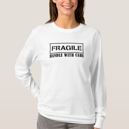 T-shirt Poignée avec soin, Timbre fragile (Devant)