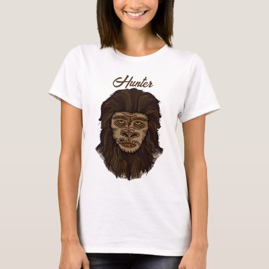 T-shirt Poignée Bigfoot Sasquatch Marécage Ape Chasseur (Devant)