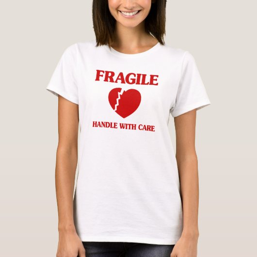T-shirt Poignée Cardiaque Fragile Avec Soin (Devant)