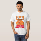 T-shirt Poignée de pizza de Señor Gato Moustache chat (Devant entier)