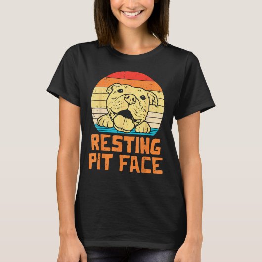 T-shirt Poignée de repos face rétro Pitbull Pitty Amoureux (Devant)