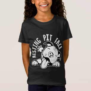 T-Shirt Poignée de repos visage drôle chien, Pitbull mème