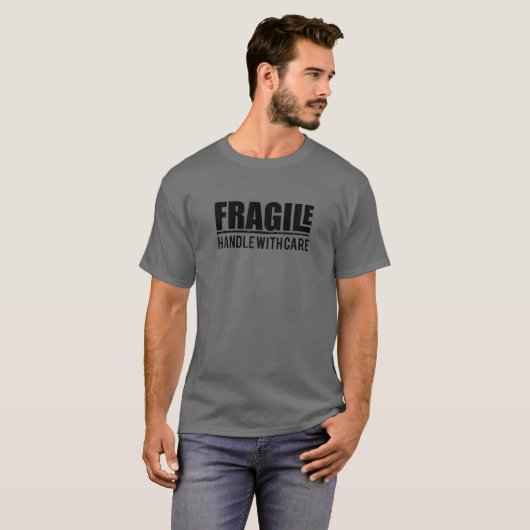 T-shirt Poignée Fragile Avec Soin Forfait Amusant Costume (Devant entier)