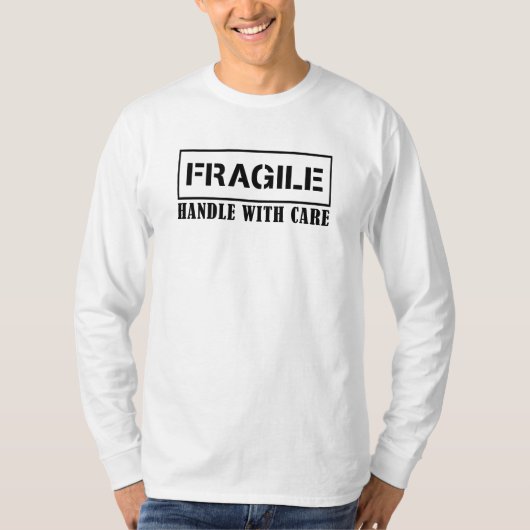 T-shirt Poignée fragile avec soin, Timbre fragile (Devant)