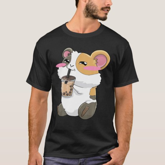 T-shirt Poignées de Guinée Boba Bubble Tea Anime Kawaii Cu (Devant)