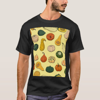 T-shirt Poignets dessinés à la main, motif de légumes sans