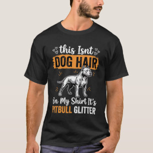T-shirt Poils de chien Pitbull Pailleté Drôle de chien