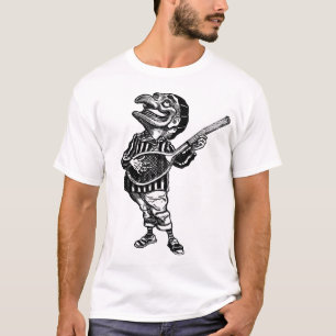 T-shirt Poinçon jouant Air guitar sur une raquette de