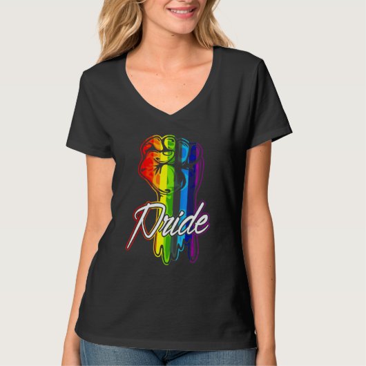 T-shirt Poing arc-en-ciel gay pride Lgbt (Devant)