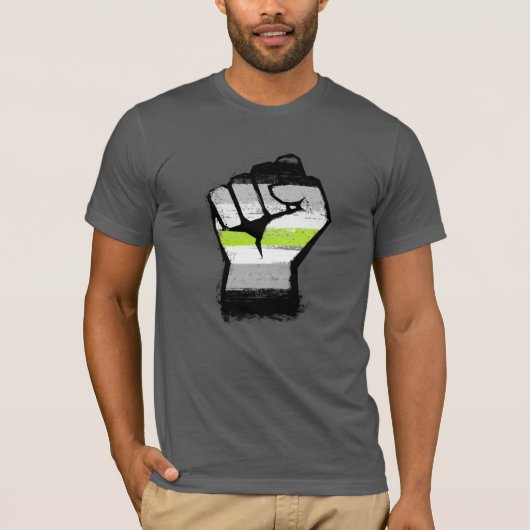 T-shirt Poing de fierté agender (Devant)
