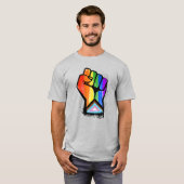 T-SHIRT POING DE FIERTE DU PROGRES LGBTQ (Devant entier)