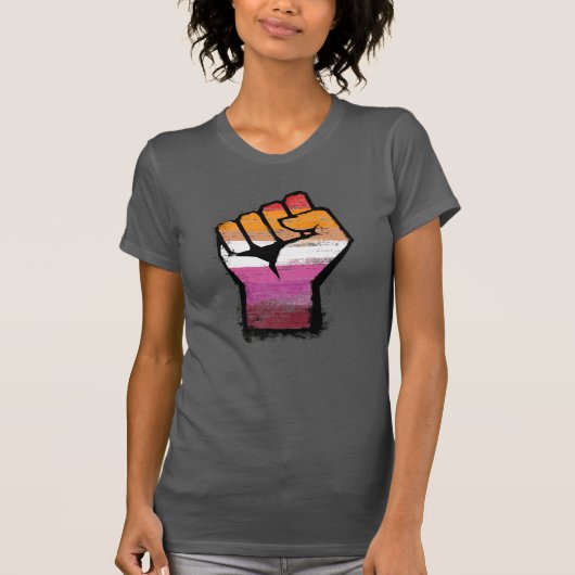 T-shirt Poing de fierté lesbienne (Devant)