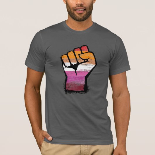 T-shirt Poing de fierté lesbienne (Devant)
