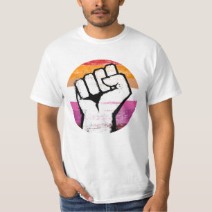 T-shirt Poing de fierté lesbienne en cercle imprimé
