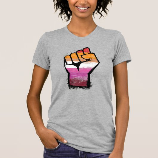 T-shirt Poing de protestation lesbienne (Devant)