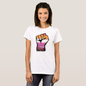 T-shirt Poing de protestation lesbienne (Devant entier)