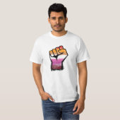 T-shirt Poing de protestation lesbienne (Devant entier)