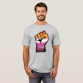 T-shirt Poing de protestation lesbienne (Devant entier)