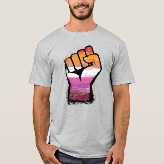 T-shirt Poing de protestation lesbienne (Devant)