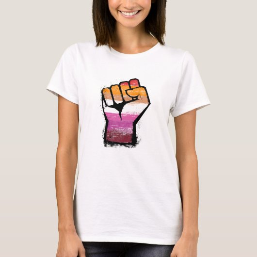 T-shirt Poing de protestation lesbienne (Devant)