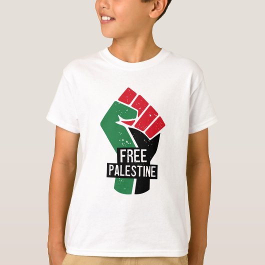 T-shirt Poing du drapeau de la Palestine libre (Devant)