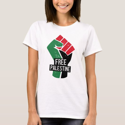 T-shirt Poing du drapeau de la Palestine libre (Devant)