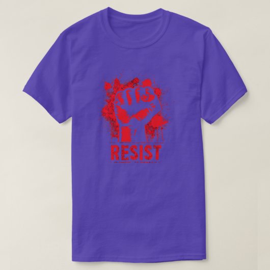 T-shirt Poing rouge contre la protestation (Design devant)