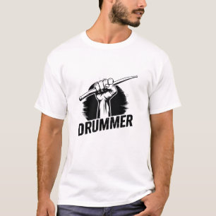 T-shirt Poing tambour moderne tendance avec baguettes
