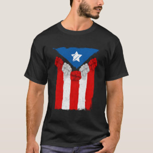 T-shirt Poings Levés Pour Porto Rico Boricua Drapeau Puert