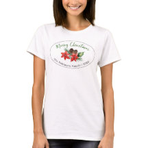 Poinsettia aquarelle personnalisée de Noël pour la