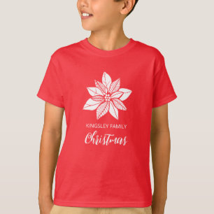 T-shirt Poinsettia Correspondant Rouge Noël