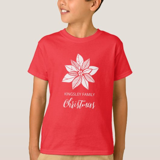 T-shirt Poinsettia Correspondant Rouge Noël (Devant)