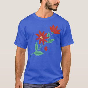 T-shirt Poinsettia d'art populaire